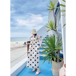 <Đầm Bầu Quynhanhhouse> Váy suông váy đũi chấm bi freesize 4