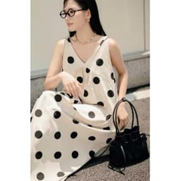 <Đầm Bầu Quynhanhhouse> Váy suông váy đũi chấm bi freesize 3