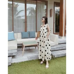 <Đầm Bầu Quynhanhhouse> Váy suông váy đũi chấm bi freesize 5