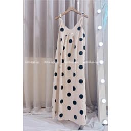 <Đầm Bầu Quynhanhhouse> Váy suông váy đũi chấm bi freesize 6