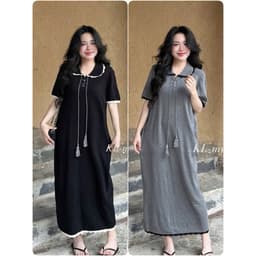<Đầm Bầu Quynhanhhouse> (QC) # 020  Len mtg cổ sen dây buôc nơ freesize 1