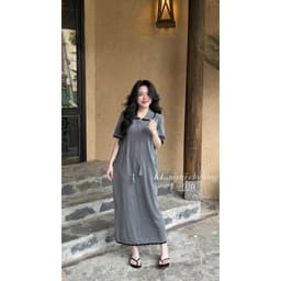 <Đầm Bầu Quynhanhhouse> (QC) # 020  Len mtg cổ sen dây buôc nơ freesize 2
