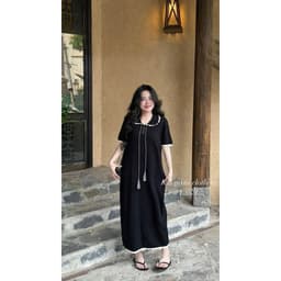 <Đầm Bầu Quynhanhhouse> (QC) # 020  Len mtg cổ sen dây buôc nơ freesize 3