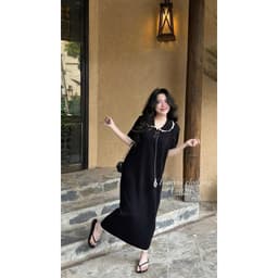 <Đầm Bầu Quynhanhhouse> (QC) # 020  Len mtg cổ sen dây buôc nơ freesize 7