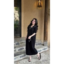 <Đầm Bầu Quynhanhhouse> (QC) # 020  Len mtg cổ sen dây buôc nơ freesize 5