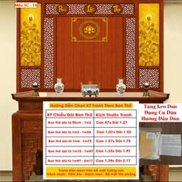 Tranh Dán Tường Ban Thờ Gia Tiên - Thờ Phật - Vải Lụa Kim Tuyến - Dễ Dán(Tặng Keo Dán Hướng Dẫn Dán) 7