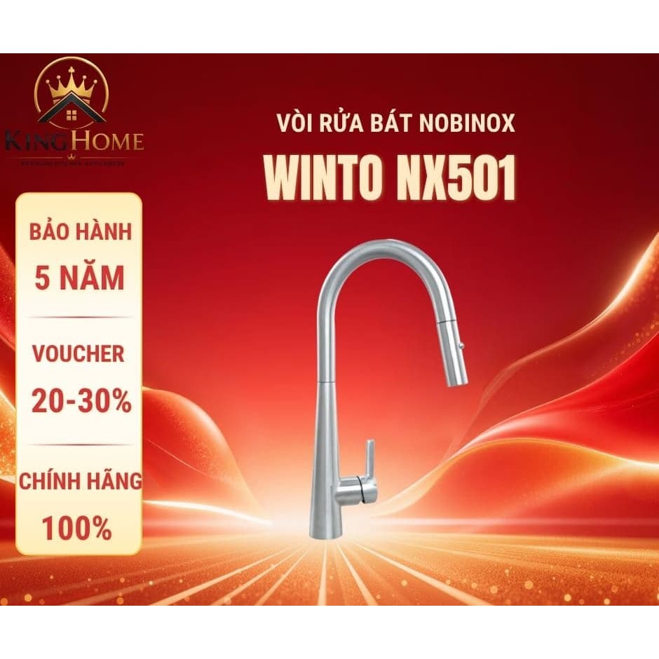VÒI RỬA BÁT DÂY RÚT NOBINOX WINTO NX501 | Vòi dây rút Nóng Lạnh | Hàng chính hãng