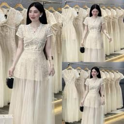 Xukadress - Váy ren xoè phối lưới đi tiệc sang chảnh 3