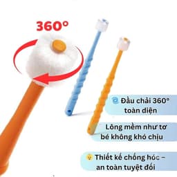 [NHẬT BẢN] Bàn Chải Đánh Răng Xoay 360 Độ Cho Bé Higuchi Lông Mềm An Toàn 3