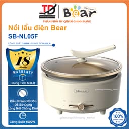 Nồi Lẩu Điện Bear SB-NL05F, 5Lit - Lòng Nồi Chống Dính, Điều Khiển Cơ, Hàng Chính Hãng 1