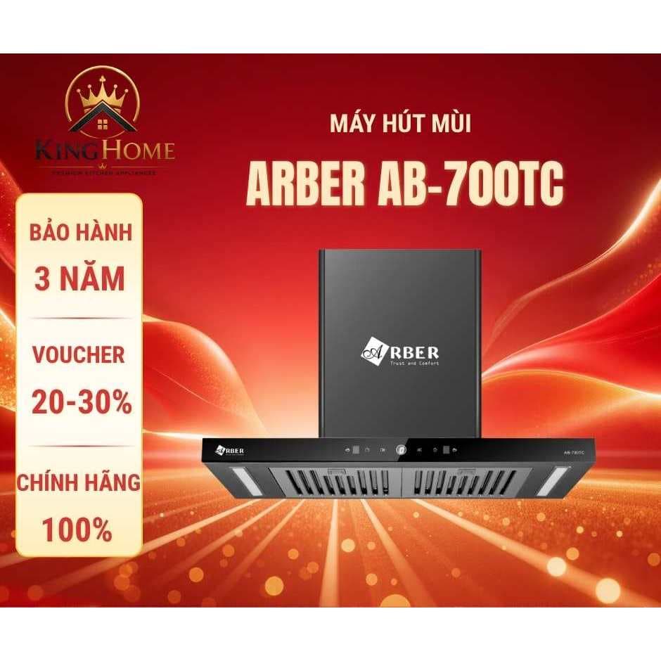 Máy hút mùi ARBER 700TC | Máy hút siêu êm | Bảo hành 2 năm | Quạt hút khói bếp ARBER 700Ti inox.