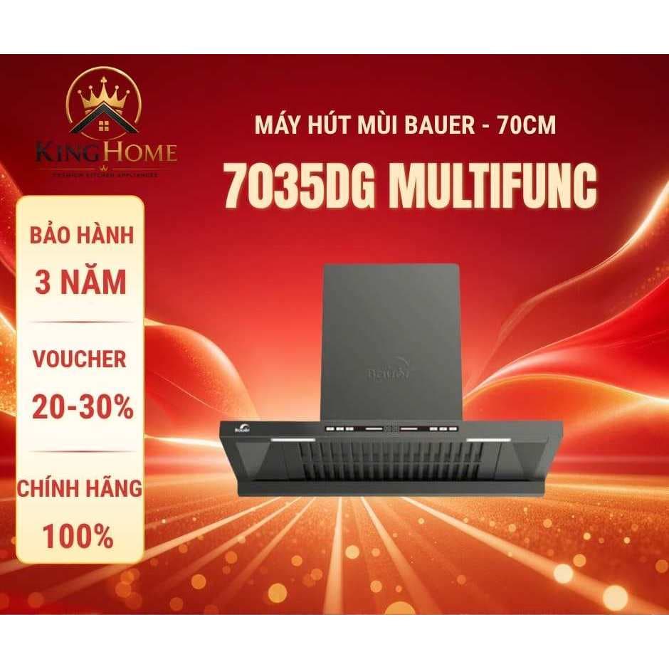 Hút mùi Bauer 7035DG MultiFunc | Model mới nhất 2025 | Cảm ứng, cảm biến, tự làm sạch | Hàng chính hãng