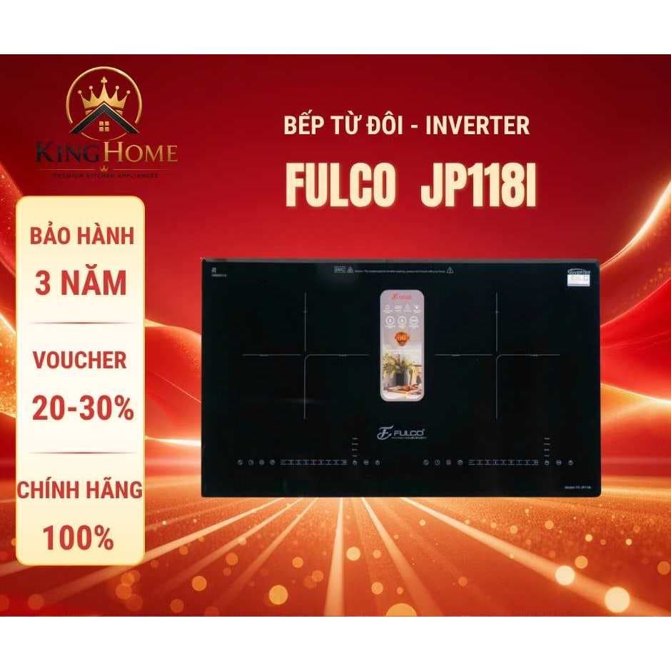 Bếp từ đôi Fulco FC-JP118i | Bếp từ Inverter | Hàng chính hãng bảo hành tại nhà | Hàng chính hãng