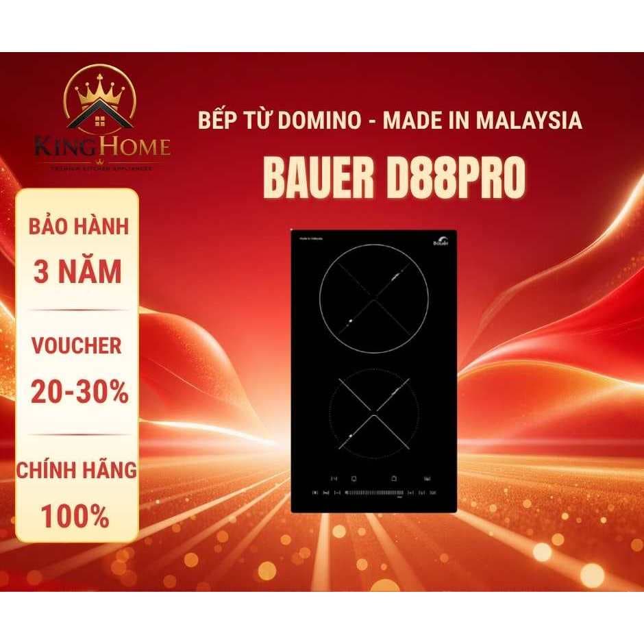Bếp từ domino Bauer BE D88PRO Nhập khẩu Malaysia, BẢO HÀNH CHÍNH HÃNG 3 | Hàng chính hãng