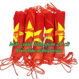 Sỉ 10 Cuộn Cờ Dây Sao Đảng chất vải Satanh đẹp chịu nắng mưa treo trang trí Quốc Khánh 2/9 3