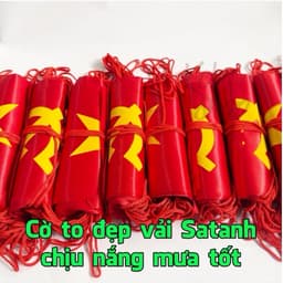 Sỉ 10 Cuộn Cờ Dây Sao Đảng chất vải Satanh đẹp chịu nắng mưa treo trang trí Quốc Khánh 2/9 1