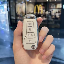 Ốp Chìa Khóa Xe Ford Ranger XLS 4 Nút TPU Dành Cho Chìa Bật Độ, Chống Trầy Xước Bảo Vệ Chìa Khóa 4