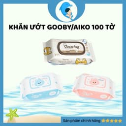 Khăn ướt Gooby Premium/Aiko 100 tờ cao cấp, không cồn, không parabens, mềm mịn, an toàn với da trẻ nhỏ MECAHEO 1