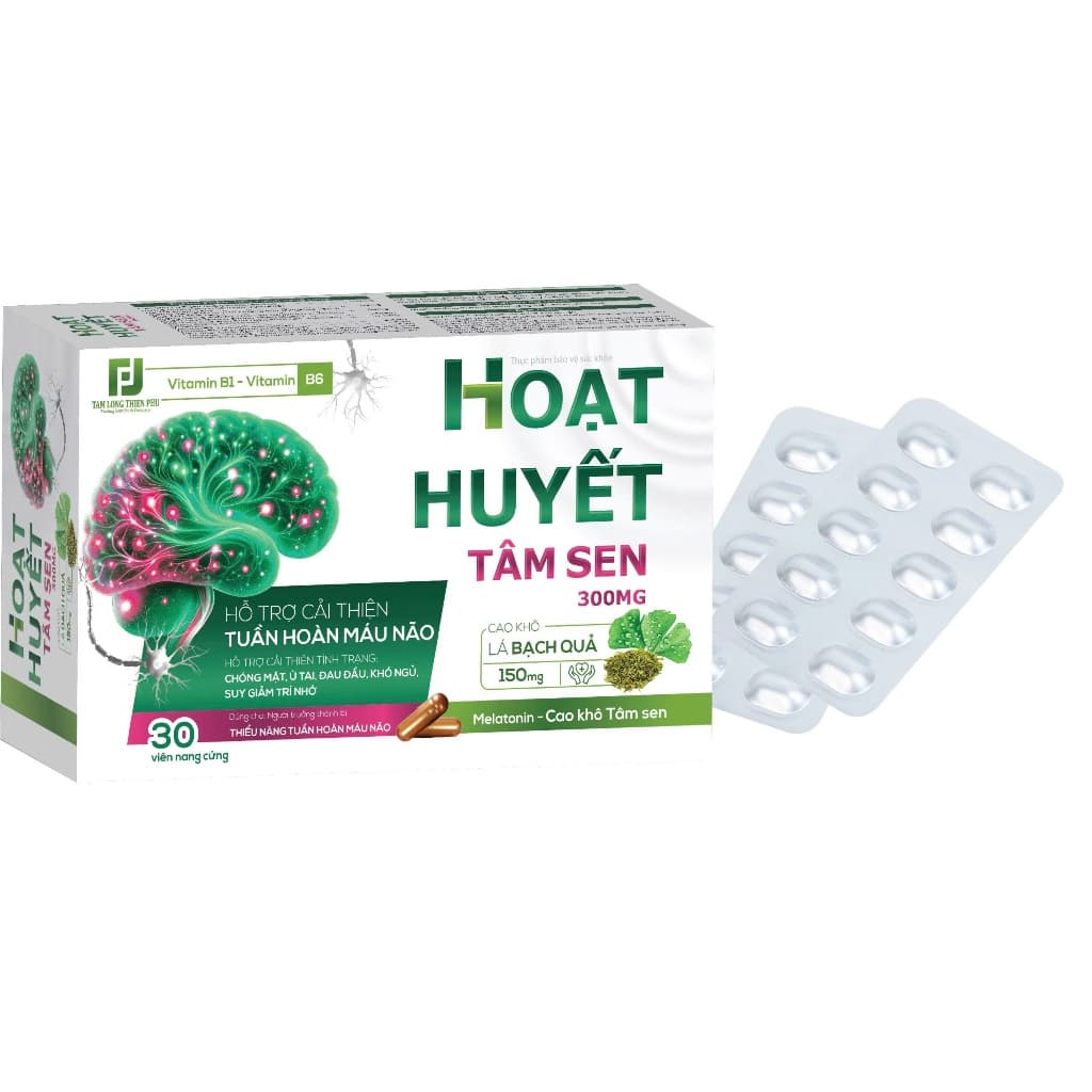HOẠT HUYẾT TÂM SEN TAM LONG chóng mặt, đau đầu, khó ngủ, suy giảm trí nhớ