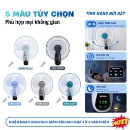 Quạt treo Senko TR1628 điều khiển từ xa, 47W, 3 cánh gió mạnh, bảo hành chính hãng 5