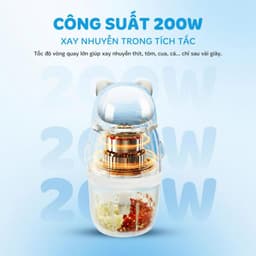 Máy Xay Ăn Dặm Kalite MiuMiu, Công Suất 200w Lưỡi Dao 6 Cánh, Cối Thủy Tinh Cao Cấp, Hàng Chính Hãng 9