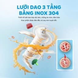 Máy Xay Ăn Dặm Kalite MiuMiu, Công Suất 200w Lưỡi Dao 6 Cánh, Cối Thủy Tinh Cao Cấp, Hàng Chính Hãng 8