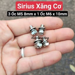 Ốc Hộp Xích Xe Máy gắn cho xe sirius ya 6 ly và 5 ly chất liệu Niken không rỉ sét phụ tùng xe máy caoduongracing 2