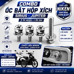 Ốc Hộp Xích Xe Máy gắn cho xe sirius ya 6 ly và 5 ly chất liệu Niken không rỉ sét phụ tùng xe máy caoduongracing 1