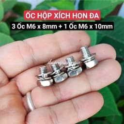Ốc Hộp Xích Xe Máy gắn cho xe sirius ya 6 ly và 5 ly chất liệu Niken không rỉ sét phụ tùng xe máy caoduongracing 4