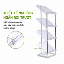 Kệ Đựng Giày Dép Inox 4 Tầng Chắc Chắn Tiết Kiệm Diện Tích Gọn Gàng Cho Gia Đình Văn Phòng GD362 7