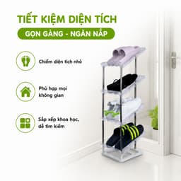 Kệ Đựng Giày Dép Inox 4 Tầng Chắc Chắn Tiết Kiệm Diện Tích Gọn Gàng Cho Gia Đình Văn Phòng GD362 6