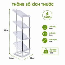 Kệ Đựng Giày Dép Inox 4 Tầng Chắc Chắn Tiết Kiệm Diện Tích Gọn Gàng Cho Gia Đình Văn Phòng GD362 4