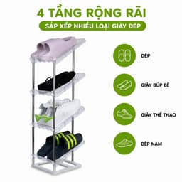 Kệ Đựng Giày Dép Inox 4 Tầng Chắc Chắn Tiết Kiệm Diện Tích Gọn Gàng Cho Gia Đình Văn Phòng GD362 5