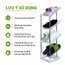 Kệ Đựng Giày Dép Inox 4 Tầng Chắc Chắn Tiết Kiệm Diện Tích Gọn Gàng Cho Gia Đình Văn Phòng GD362 9