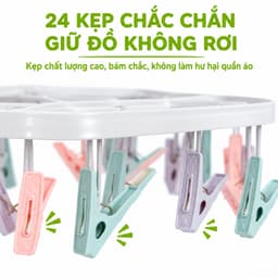 Mắc Dù Phơi Quần Áo 2797 Việt Nhật Lục Giác 24 Kẹp Đa Sắc Xoay 360 Độ Tiết Kiệm Diện Tích GD363 7
