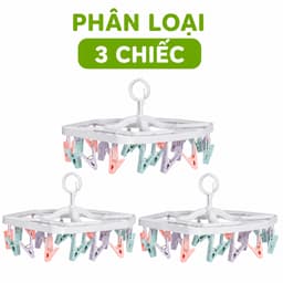 Mắc Dù Phơi Quần Áo 2797 Việt Nhật Lục Giác 24 Kẹp Đa Sắc Xoay 360 Độ Tiết Kiệm Diện Tích GD363 9