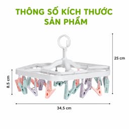 Mắc Dù Phơi Quần Áo 2797 Việt Nhật Lục Giác 24 Kẹp Đa Sắc Xoay 360 Độ Tiết Kiệm Diện Tích GD363 4