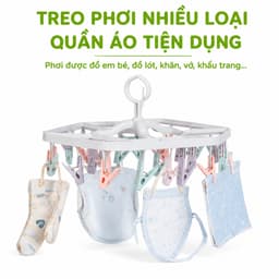 Mắc Dù Phơi Quần Áo 2797 Việt Nhật Lục Giác 24 Kẹp Đa Sắc Xoay 360 Độ Tiết Kiệm Diện Tích GD363 6