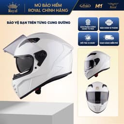 Mũ Bảo Hiểm Fullface Royal M66K 2 Lớp Kính Chống UV, Nam Nữ Đi Xe Máy, Chính Hãng Á Châu, BH 12T 6