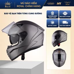 Mũ Bảo Hiểm Fullface Royal M66K 2 Lớp Kính Chống UV, Nam Nữ Đi Xe Máy, Chính Hãng Á Châu, BH 12T 5