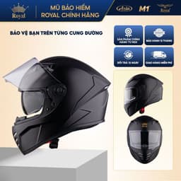 Mũ Bảo Hiểm Fullface Royal M66K 2 Lớp Kính Chống UV, Nam Nữ Đi Xe Máy, Chính Hãng Á Châu, BH 12T 7