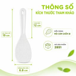 Muôi Cơm Chấm Bi Chống Dính Cán Dài Chịu Nhiệt Dễ Cầm Tay Phù Hợp Mọi Nồi Cơm Gia Đình GD364 6