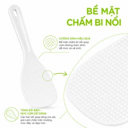 Muôi Cơm Chấm Bi Chống Dính Cán Dài Chịu Nhiệt Dễ Cầm Tay Phù Hợp Mọi Nồi Cơm Gia Đình GD364 3
