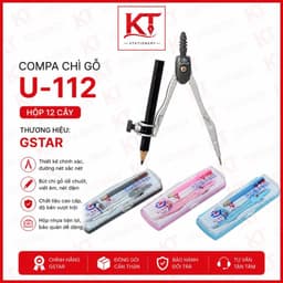 Compa chì gỗ Gstar chính hãng (mã: U-112) bạc, xanh, hồng 1