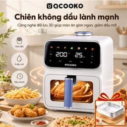 Nồi chiên không dầu hơi nước Qcooko cống suất 1500 dung tích 6L, Màn Hình Cảm Ứng, Bảo Hành 12 Tháng 1