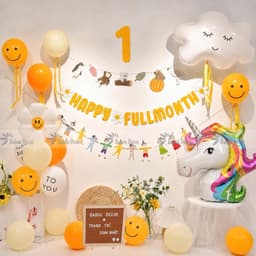 Set Bóng Trang Trí Đầy Tháng Cho Bé Trai Bé Gái Happy Full Month Happy 30 Days Trang Trí Đầy Tháng Em Bé Nhiều Mẫu 3
