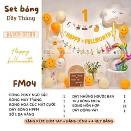 Set Bóng Trang Trí Đầy Tháng Cho Bé Trai Bé Gái Happy Full Month Happy 30 Days Trang Trí Đầy Tháng Em Bé Nhiều Mẫu 9