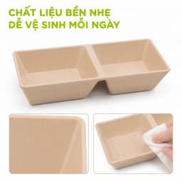 Set 5 Đĩa Chấm Phíp Vuông 2 Ngăn 3 Ngăn 1221 Việt Nhật An Toàn Thực Phẩm Dùng Gia Đình Nhà Hàng GD368 7
