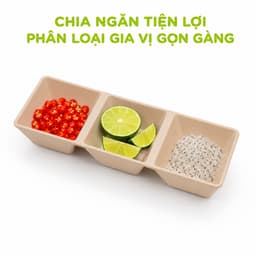 Set 5 Đĩa Chấm Phíp Vuông 2 Ngăn 3 Ngăn 1221 Việt Nhật An Toàn Thực Phẩm Dùng Gia Đình Nhà Hàng GD368 3