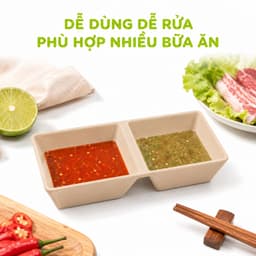 Set 5 Đĩa Chấm Phíp Vuông 2 Ngăn 3 Ngăn 1221 Việt Nhật An Toàn Thực Phẩm Dùng Gia Đình Nhà Hàng GD368 5